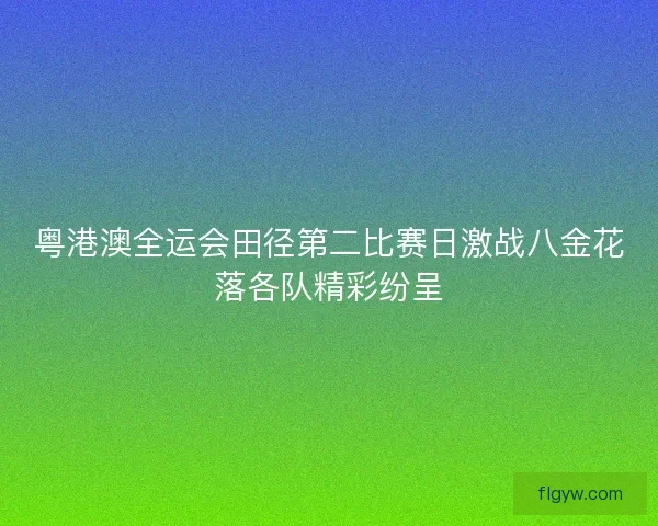 粤港澳全运会田径第二比赛日激战八金花落各队精彩纷呈